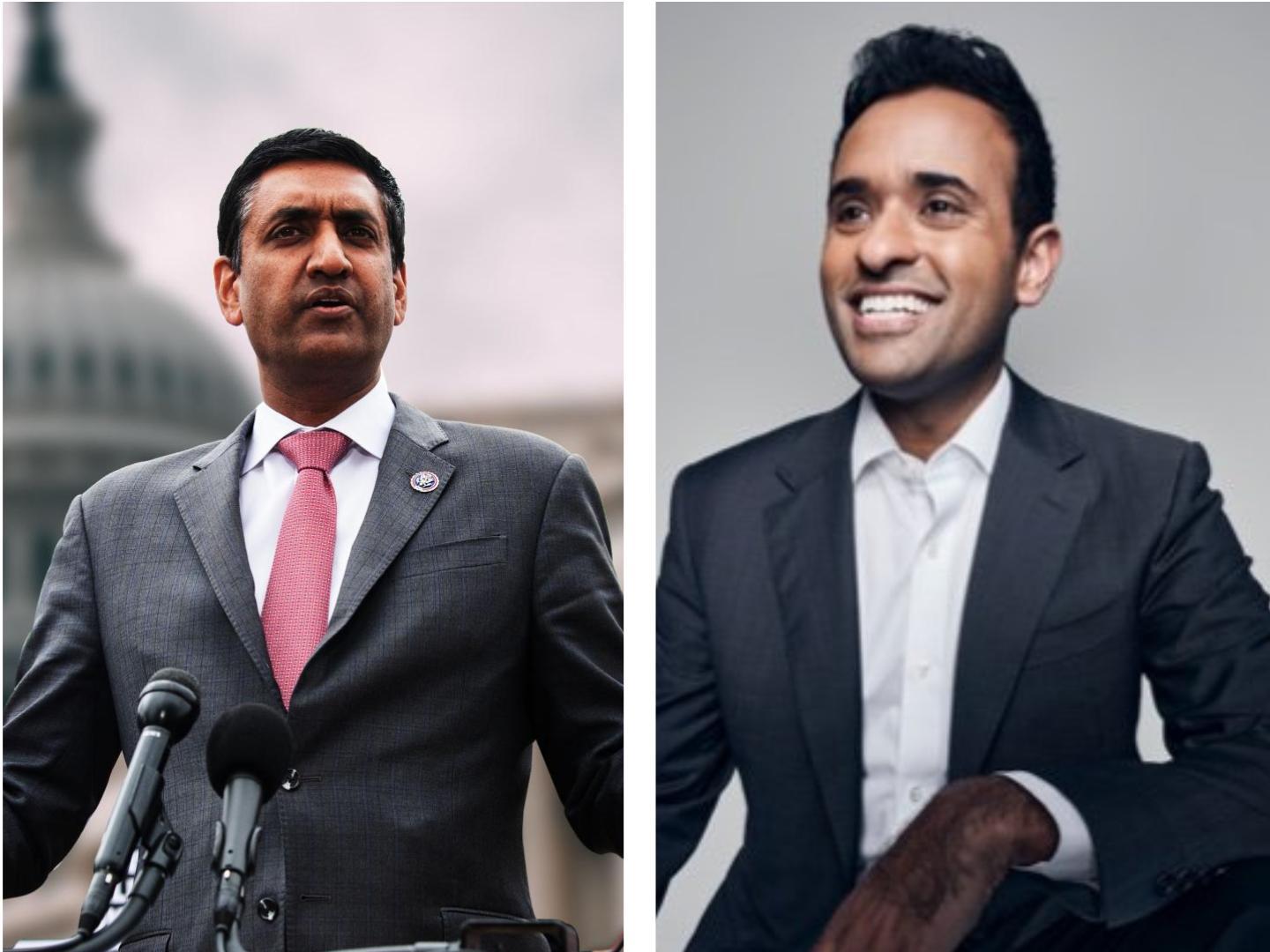 Vivek Ramaswamy Ro Khanna in heated political debate