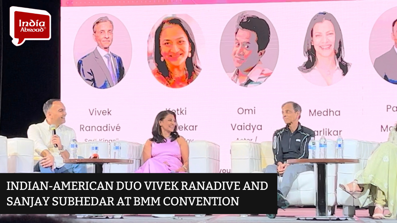 Indian-American duo Vivek Ranadive and Sanjay Subhedar at BMM convention