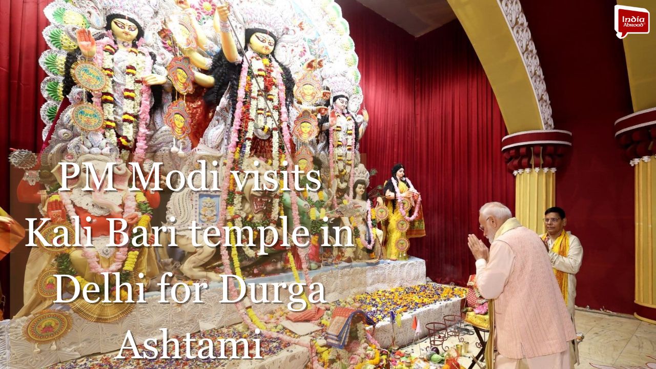 PM Modi visits Kali Bari temple in Delhi for Durga Ashtami