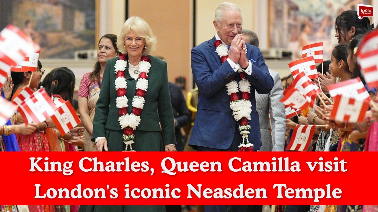 King Charles, Queen Camilla visit London's iconic Neasden Temple