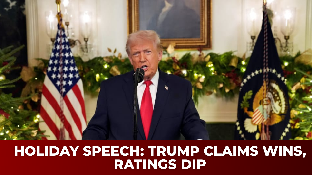 In holiday speech, Trump highlights victories amid sinking approval ratings