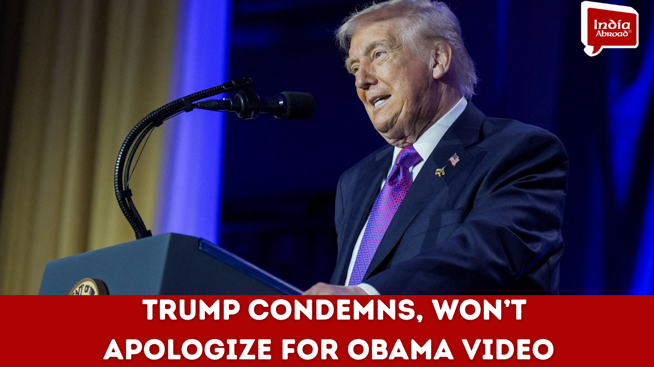 Trump condemns, won't apologize for video depicting Obamas as apes