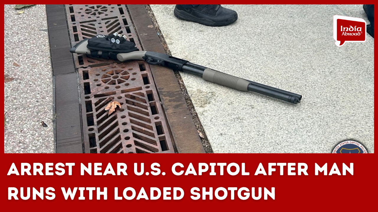 Man arrested after running toward US capitol with loaded shotgun, say polie