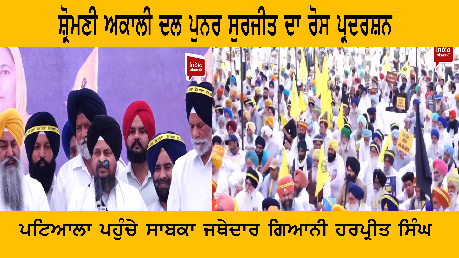 ਸ਼੍ਰੋਮਣੀ ਅਕਾਲੀ ਦਲ ਪੁਨਰ ਸੁਰਜੀਤ ਦਾ ਰੋਸ ਪ੍ਰਦਰਸ਼ਨ 