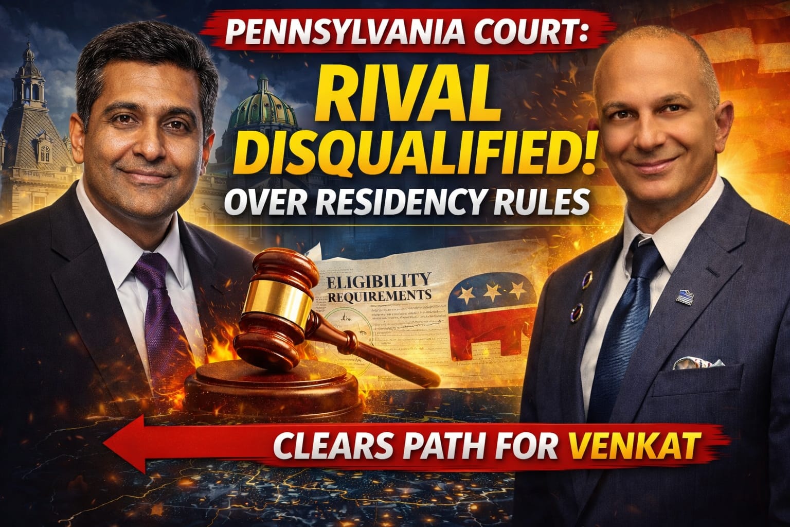Pennsylvania court disqualifies Venkat rival over residency rules  India Abroad®