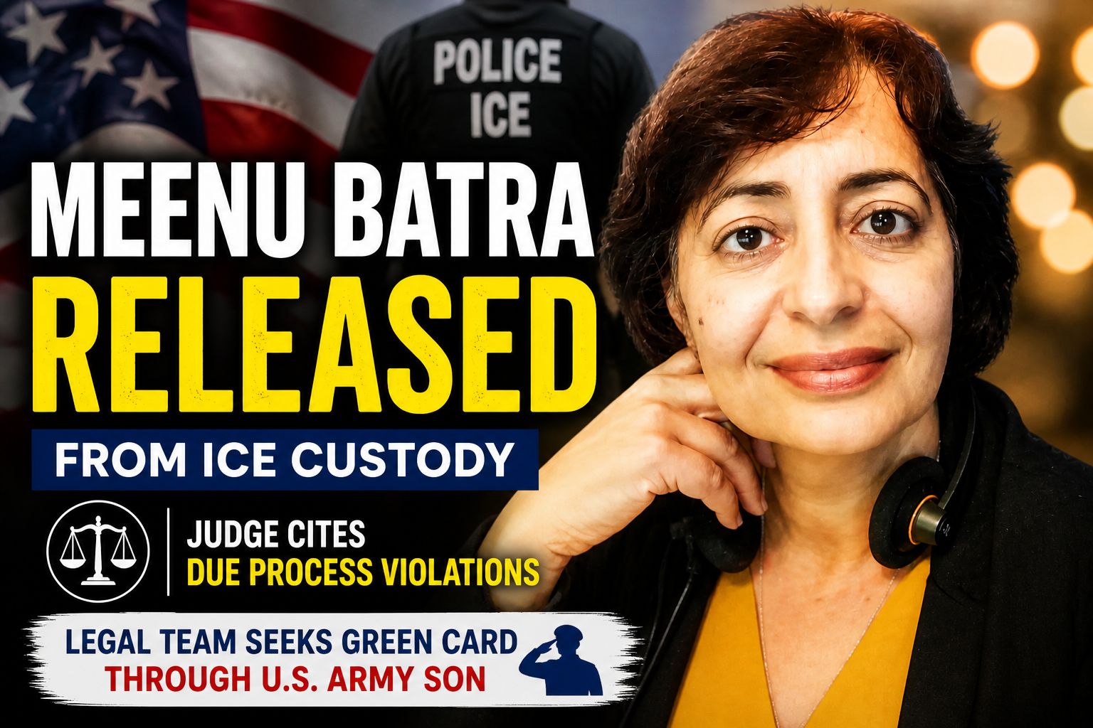 Indian Interpreter Meenu Batra Released from ICE Custody After Judge’s Order
