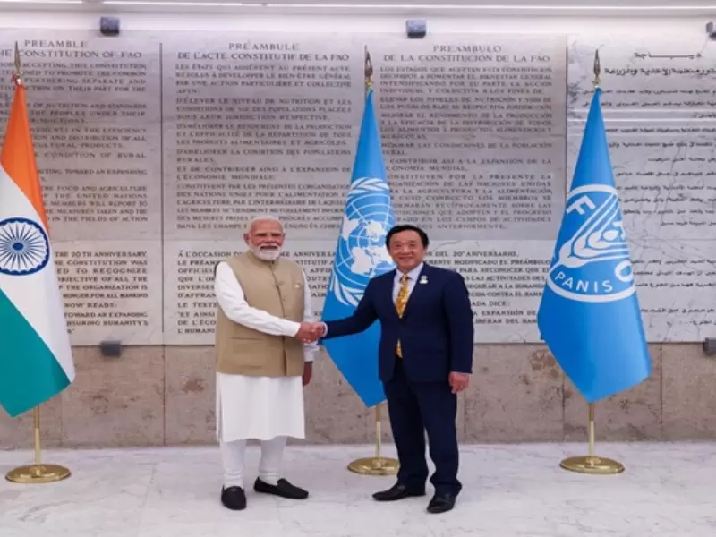  खाद्य सुरक्षा और किसान कल्याण में योगदान के लिए प्रधानमंत्री मोदी को FAO  का सर्वोच्च सम्मान एग्रीकोला मेडल प्राप्त हुआ। 