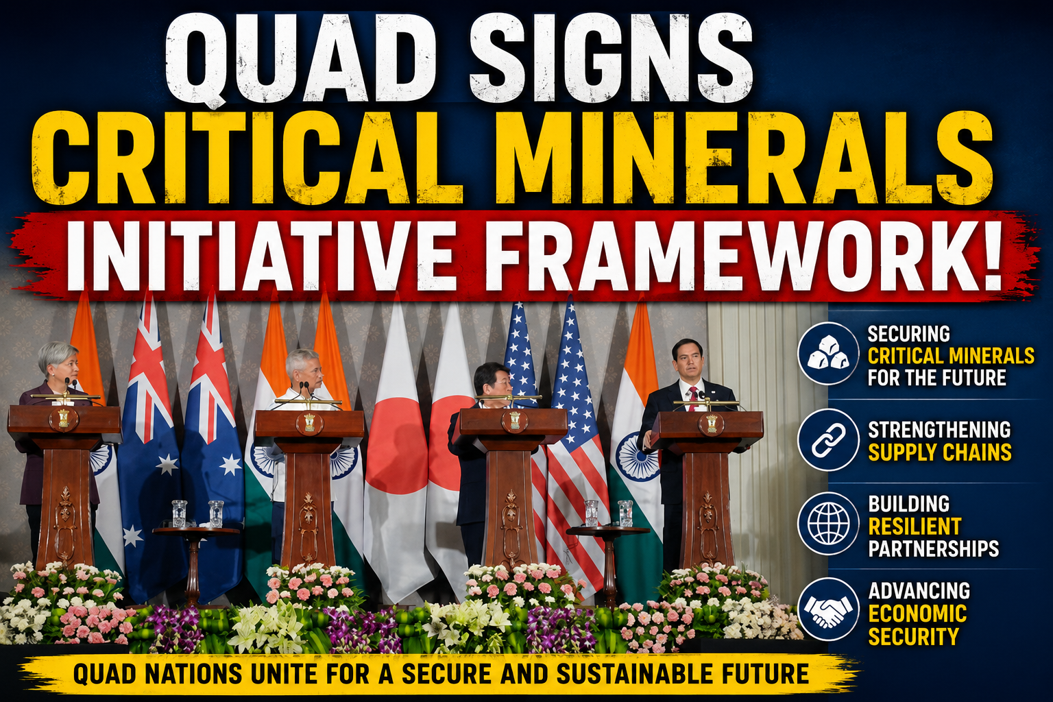 Quad group launch critical minerals initiative framework 