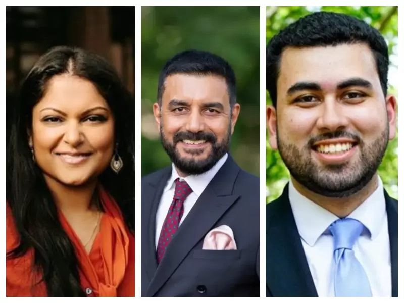  Indian American candidates Tina Shah, Sujit Singh, and Jay Vaingankar. 