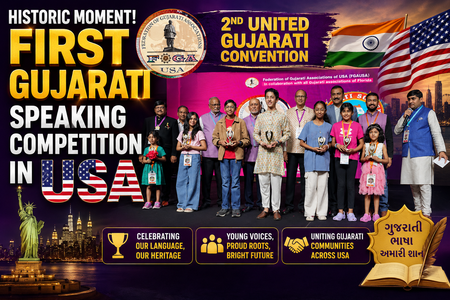 FOGA USA hosts first national Gujarati language competition