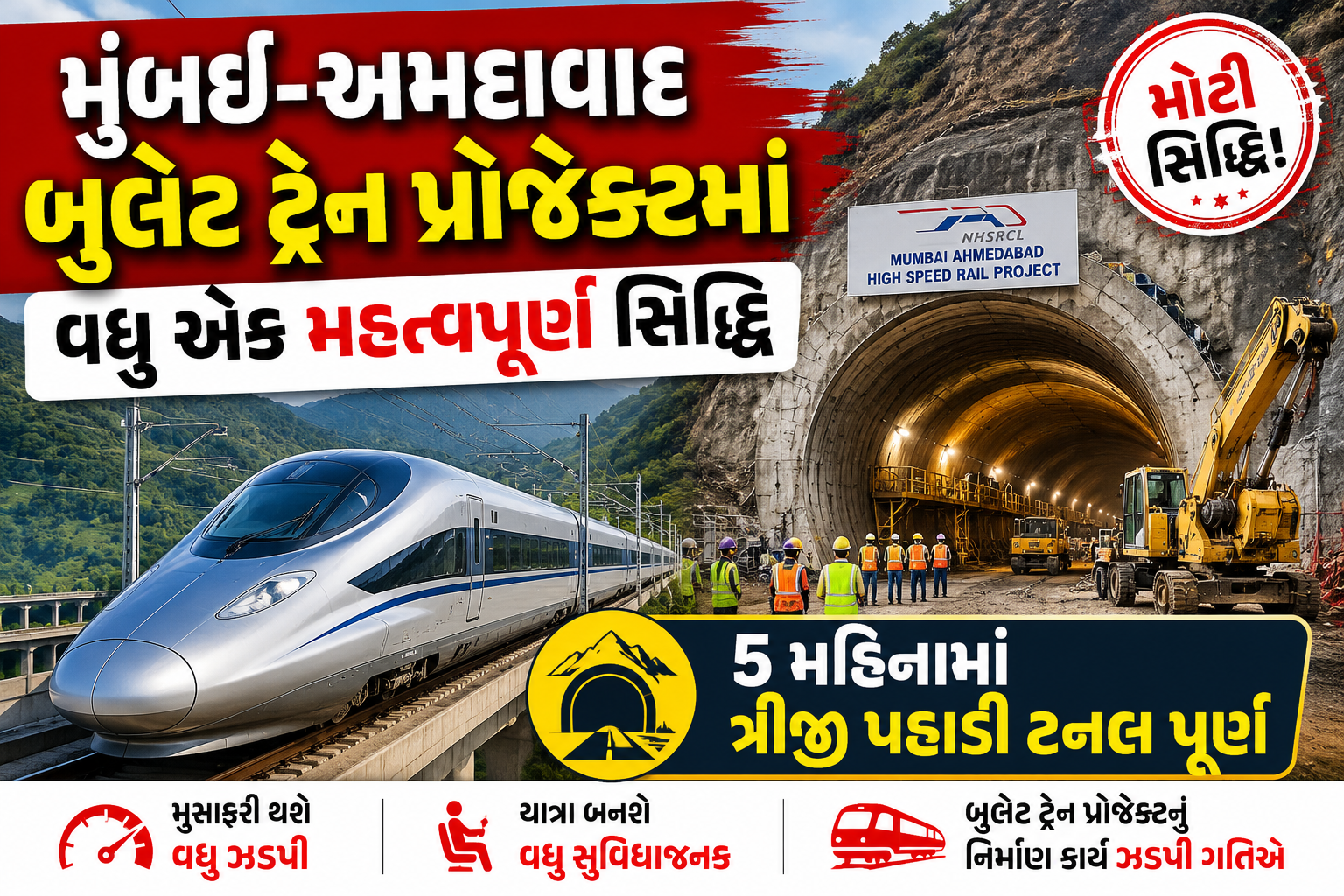 મુંબઈ-અમદાવાદ બુલેટ ટ્રેન પ્રોજેક્ટમાં વધુ એક મહત્વપૂર્ણ સિદ્ધિ