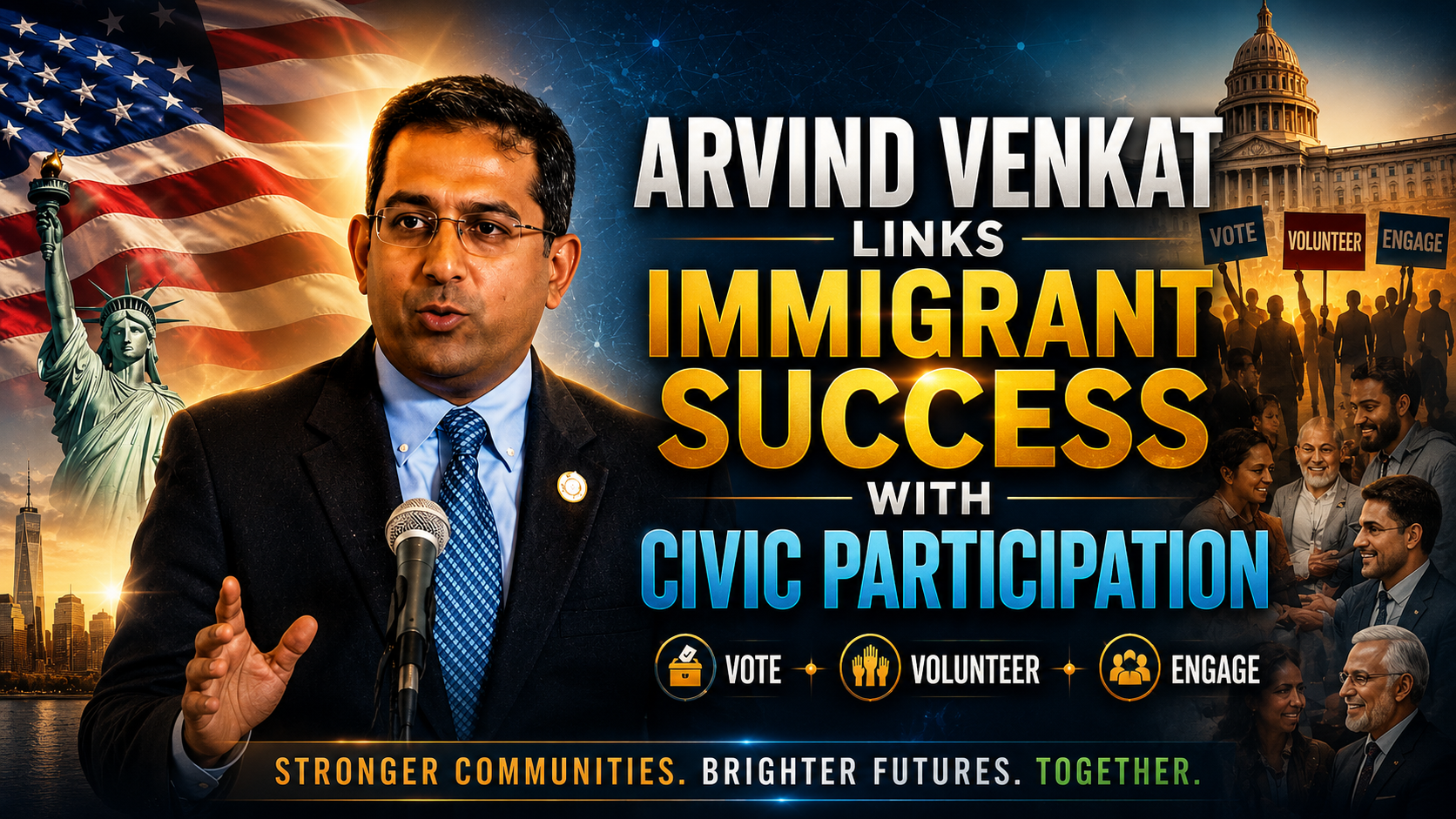 Arvind Venkat links immigrant success with civic participation