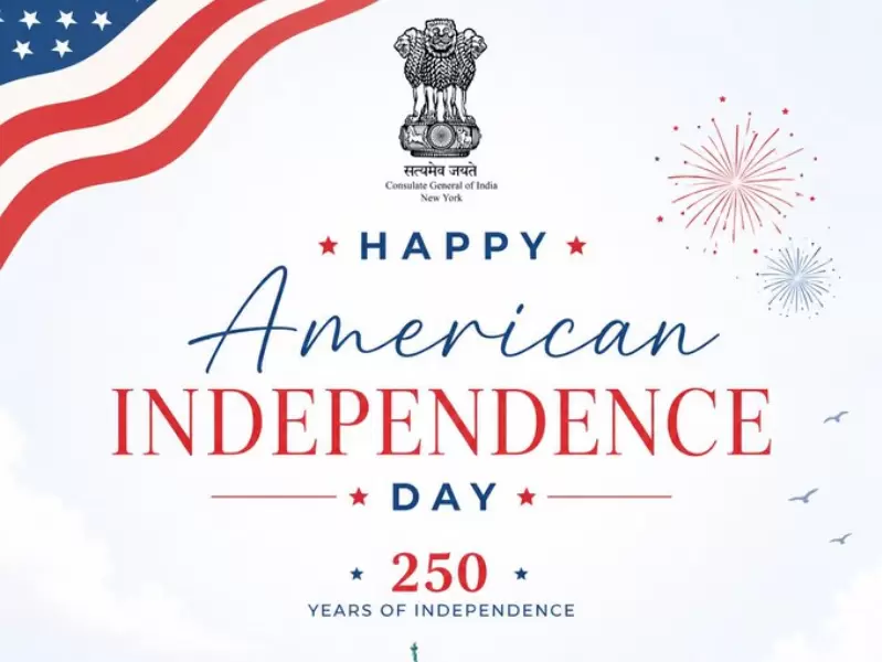 भारतीय वाणिज्य दूतावास ने USA को बधाई दी 